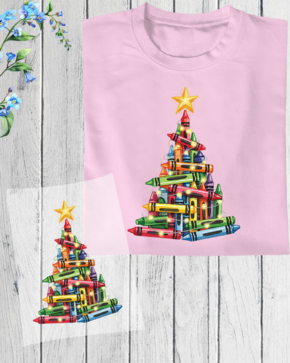 Christmas Tree Pencils Teacher Gift DTF Transfer