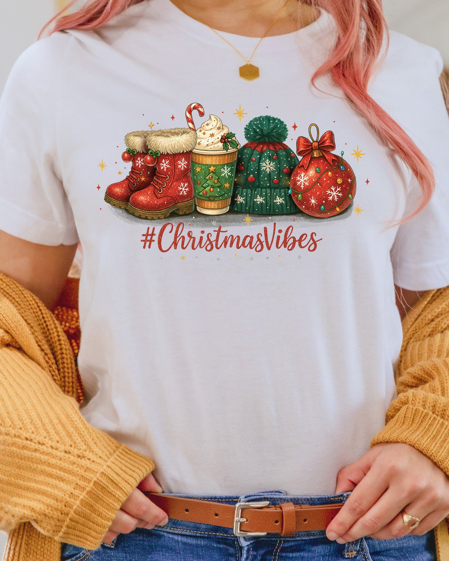Christmas Vibes Cocoa DTF Transfer, Holiday Heat Press Design, Xmas Shirt Print, UV DTF Sticker, Cozy Christmas Gift Idea