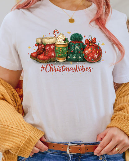 Christmas Vibes Cocoa DTF Transfer, Holiday Heat Press Design, Xmas Shirt Print, UV DTF Sticker, Cozy Christmas Gift Idea