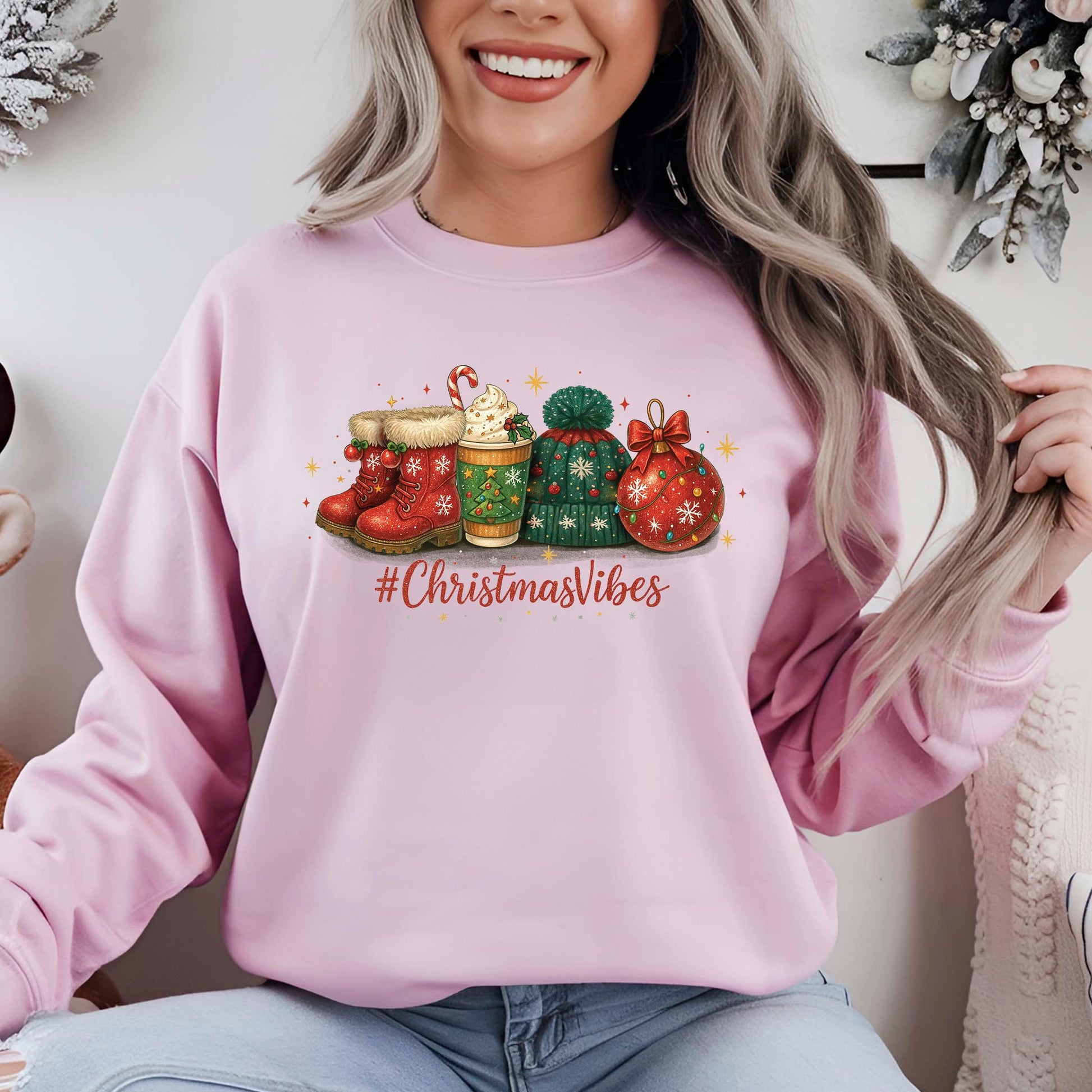 Christmas Vibes Cocoa DTF Transfer, Holiday Heat Press Design, Xmas Shirt Print, UV DTF Sticker, Cozy Christmas Gift Idea
