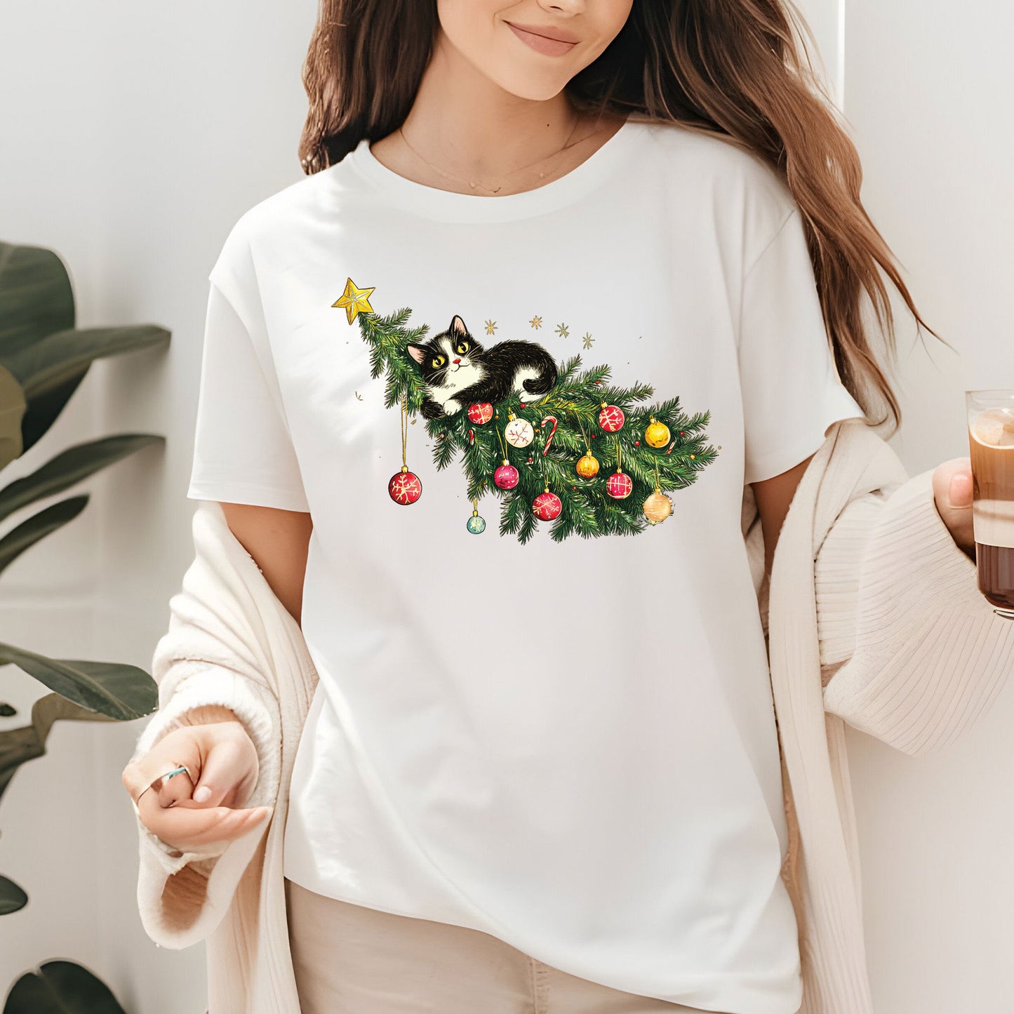 Christmas Cat Tree Sweatshirt, Christmas Cats Shirt, Meow Christmas Sweatshirt, Cat Lover Gift ,Holiday Cute Christmas Sweater