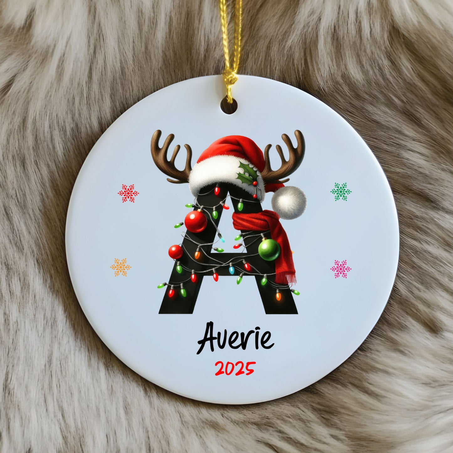 Personalized Letter Name Christmas Ornament