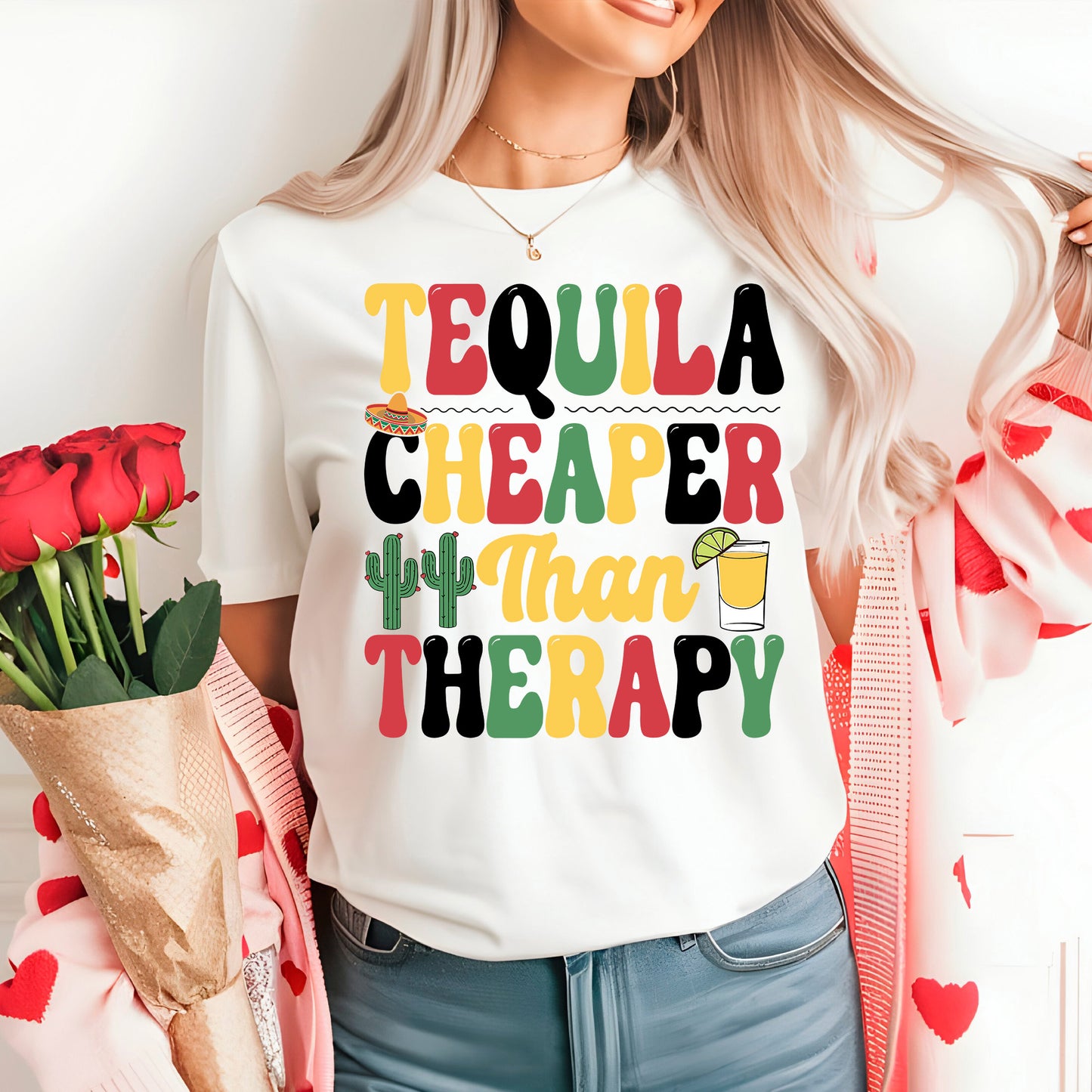 Cinco De Mayo DTF Transfer Tequila Cheaper Than Therapy