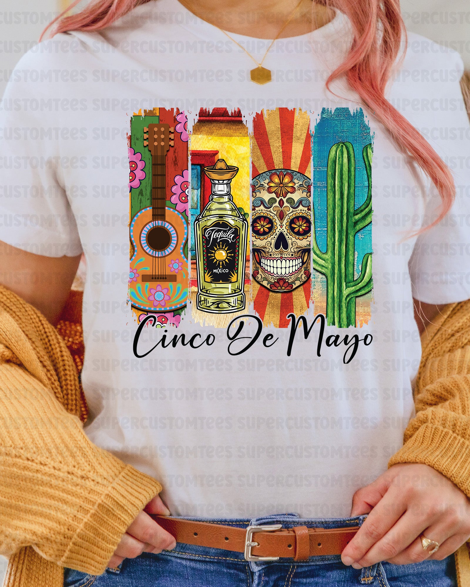 Cinco de Mayo Guitar DTF Transfer Ready to Press