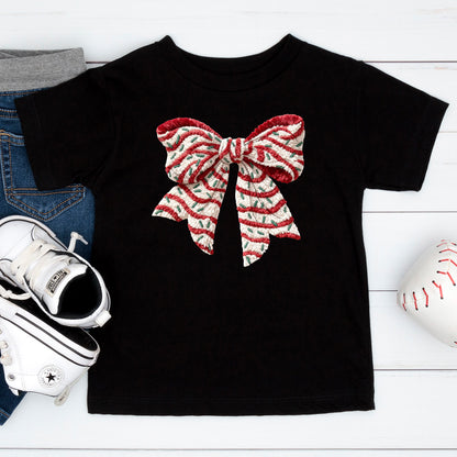 Crochet Faux Yarn Coquette Sweatshirt, Christmas Bow T Shirts, Preppy Christmas Bow Girly Gift Tees