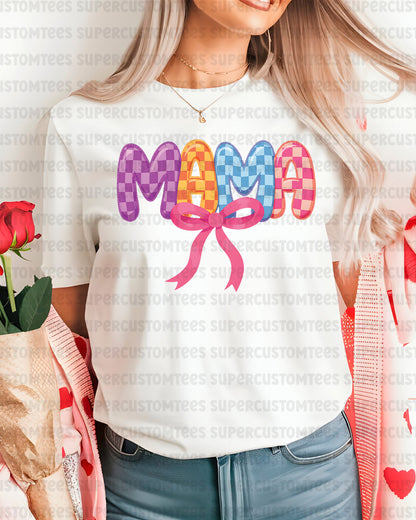 Colorful Checkered Mama DTF Transfer