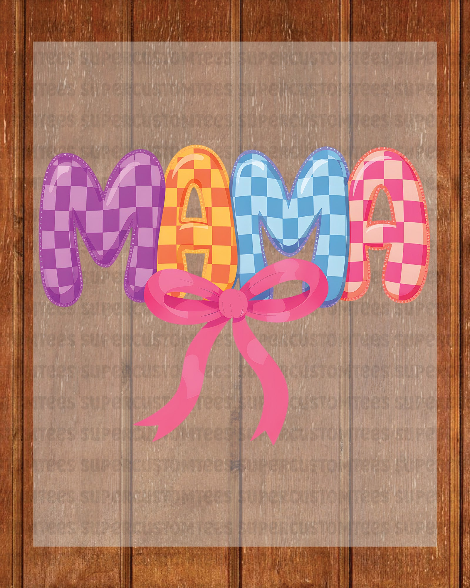 Colorful Checkered Mama DTF Transfer