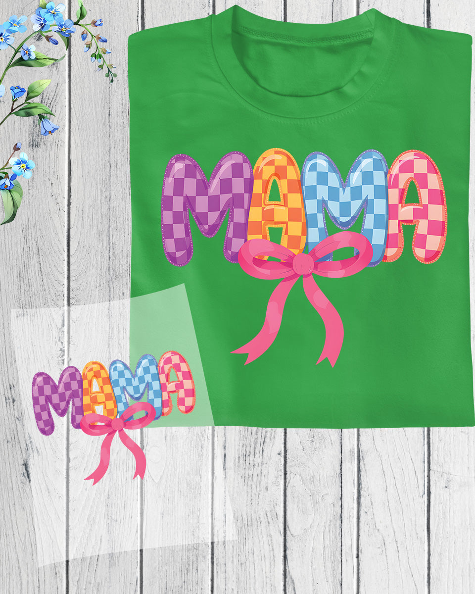 Colorful Checkered Mama DTF Transfer