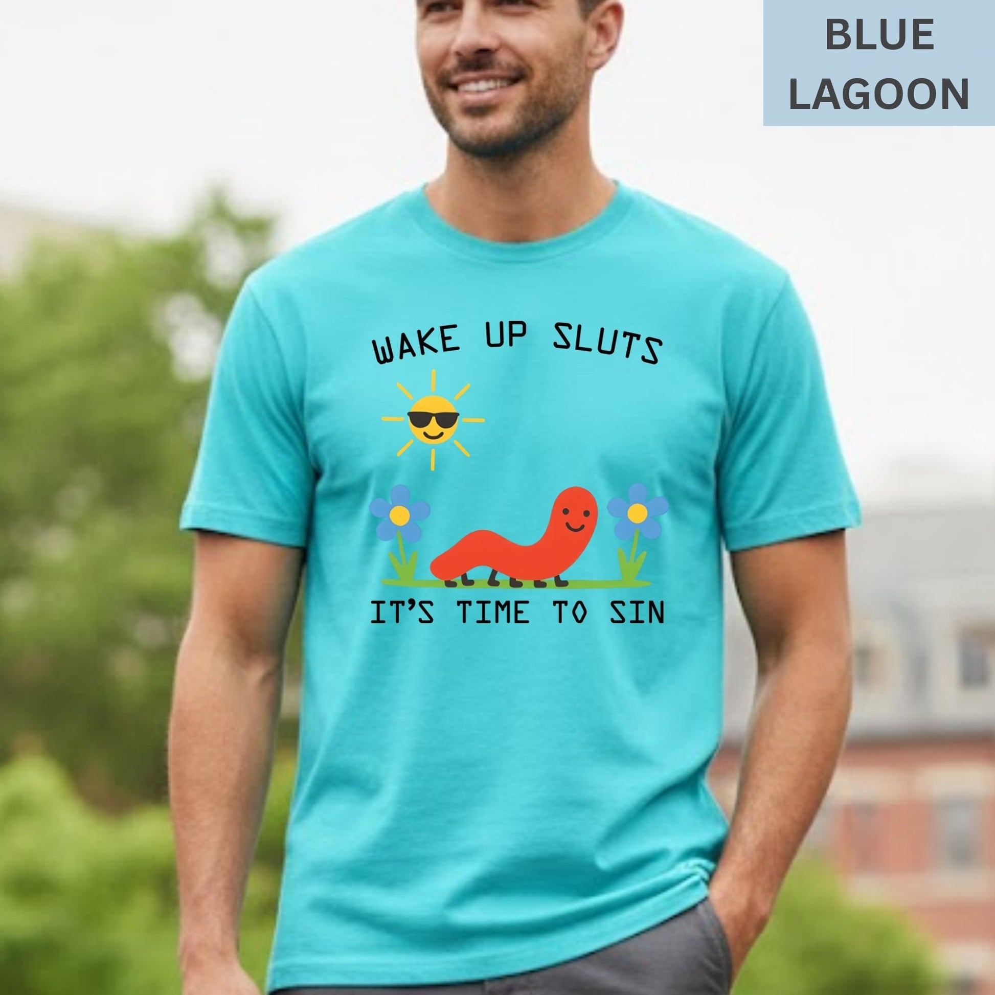 Comfort Colors® Meme Graphic Shirts Wake Up Sluts Funny Animal Sarcastic Cursed Unhinged Humor Top Viral T-Shirt Gifts