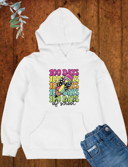 Coquette Bow Pencil 100 Days of School DTF Transfer, Ready to Press Heat Transfer for Shirts, Fun 100 Days of School Kids Design, UV Sticker