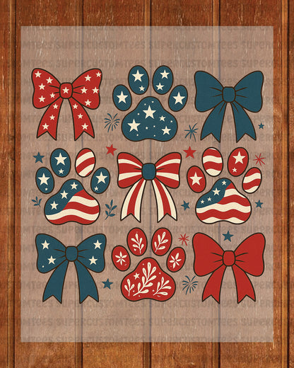 Coquette Bows Memorial Day Heat Transfer for Shirts