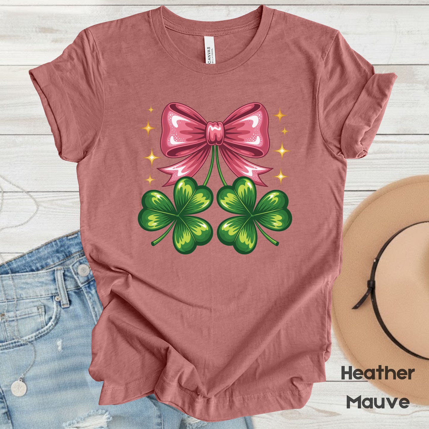 Coquette Clover Bow St Patrick’s Day Shirts Shamrock Sweatshirt Saint Patrick Party Tees Irish Green Sweater For Men Women Kids