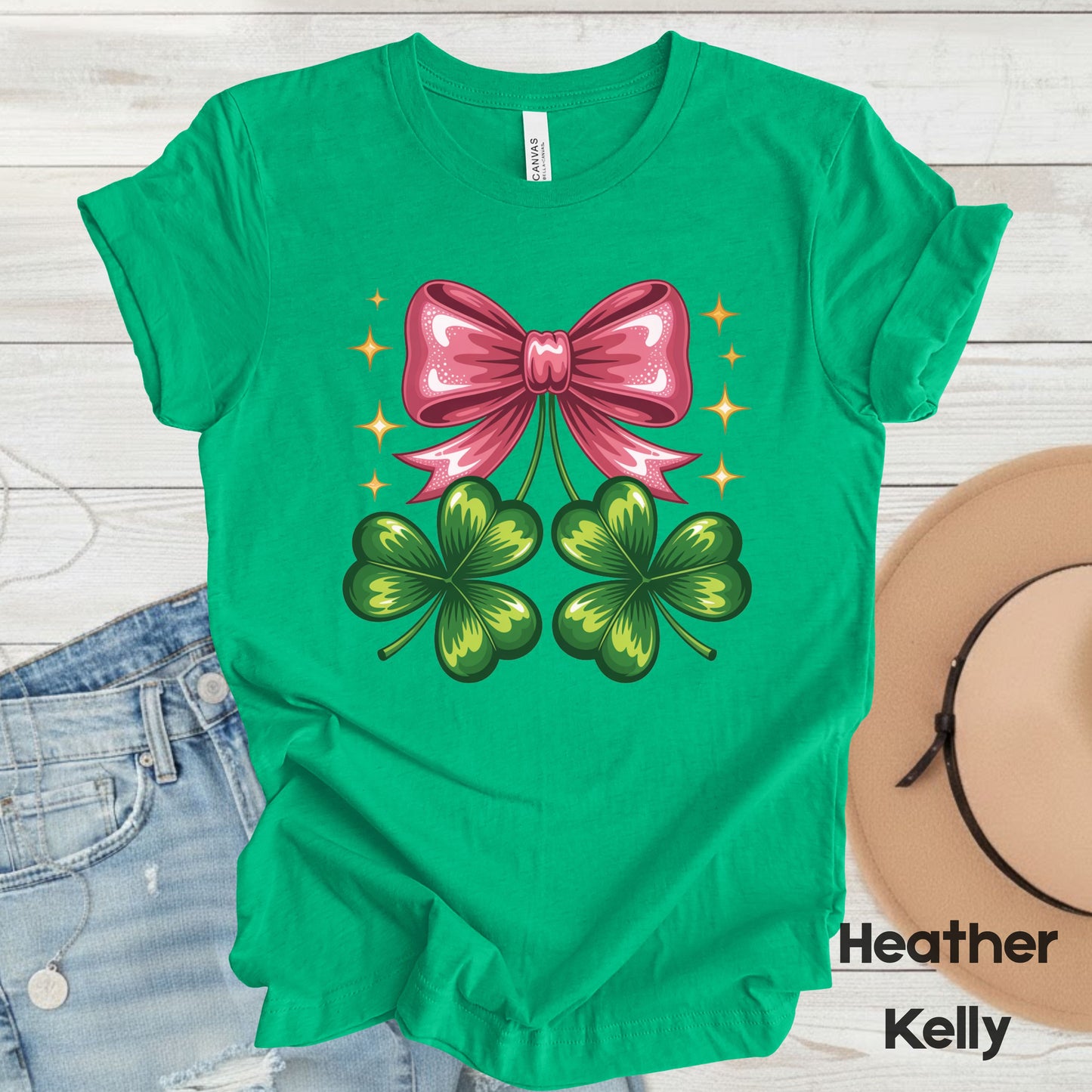 Coquette Clover Bow St Patrick’s Day Shirts Shamrock Sweatshirt Saint Patrick Party Tees Irish Green Sweater For Men Women Kids