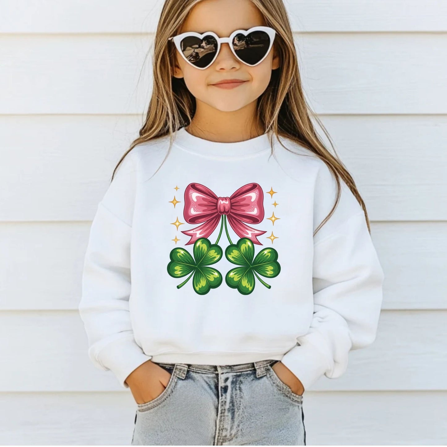 Coquette Clover Bow DTF Transfer ready to Press