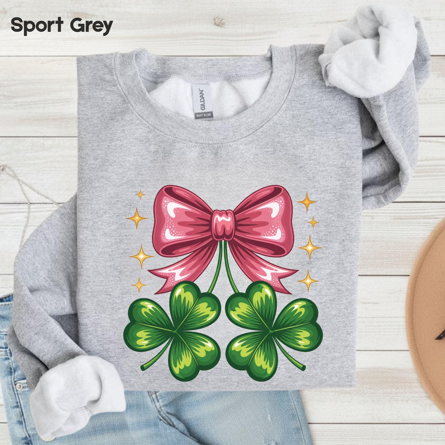 Coquette Clover Bow St Patrick’s Day Shirts Shamrock Sweatshirt Saint Patrick Party Tees Irish Green Sweater For Men Women Kids