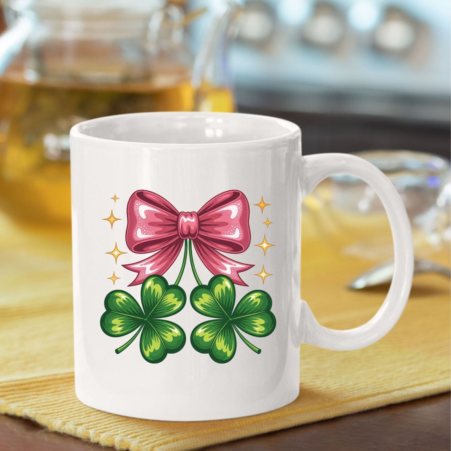 Coquette Clover Bow DTF Transfer ready to Press