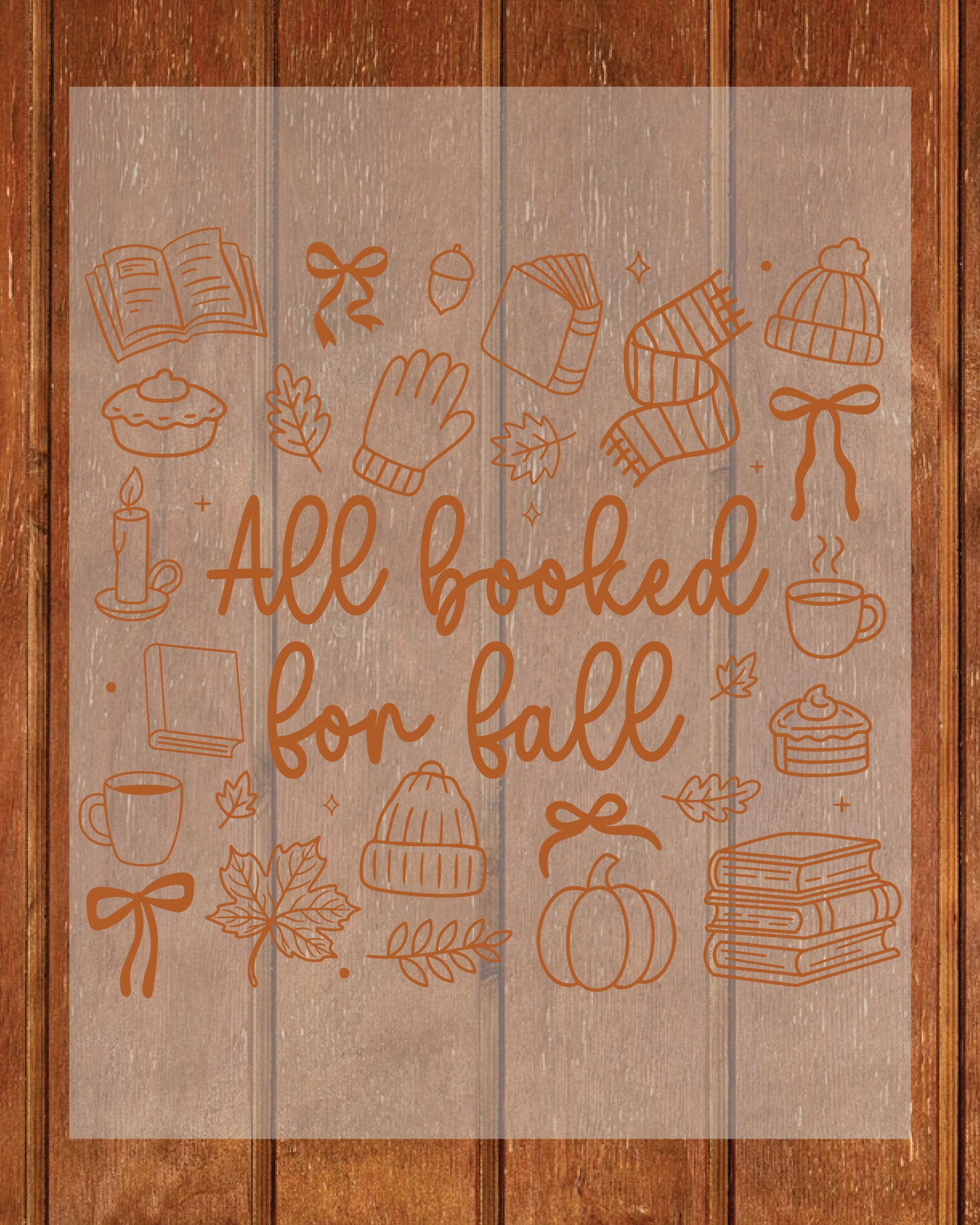 Coquette Fall Bookish Cozy Book Bookworm DTF Transfer