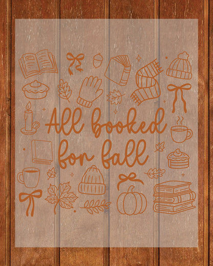 Coquette Fall Bookish Cozy Book Bookworm DTF Transfer