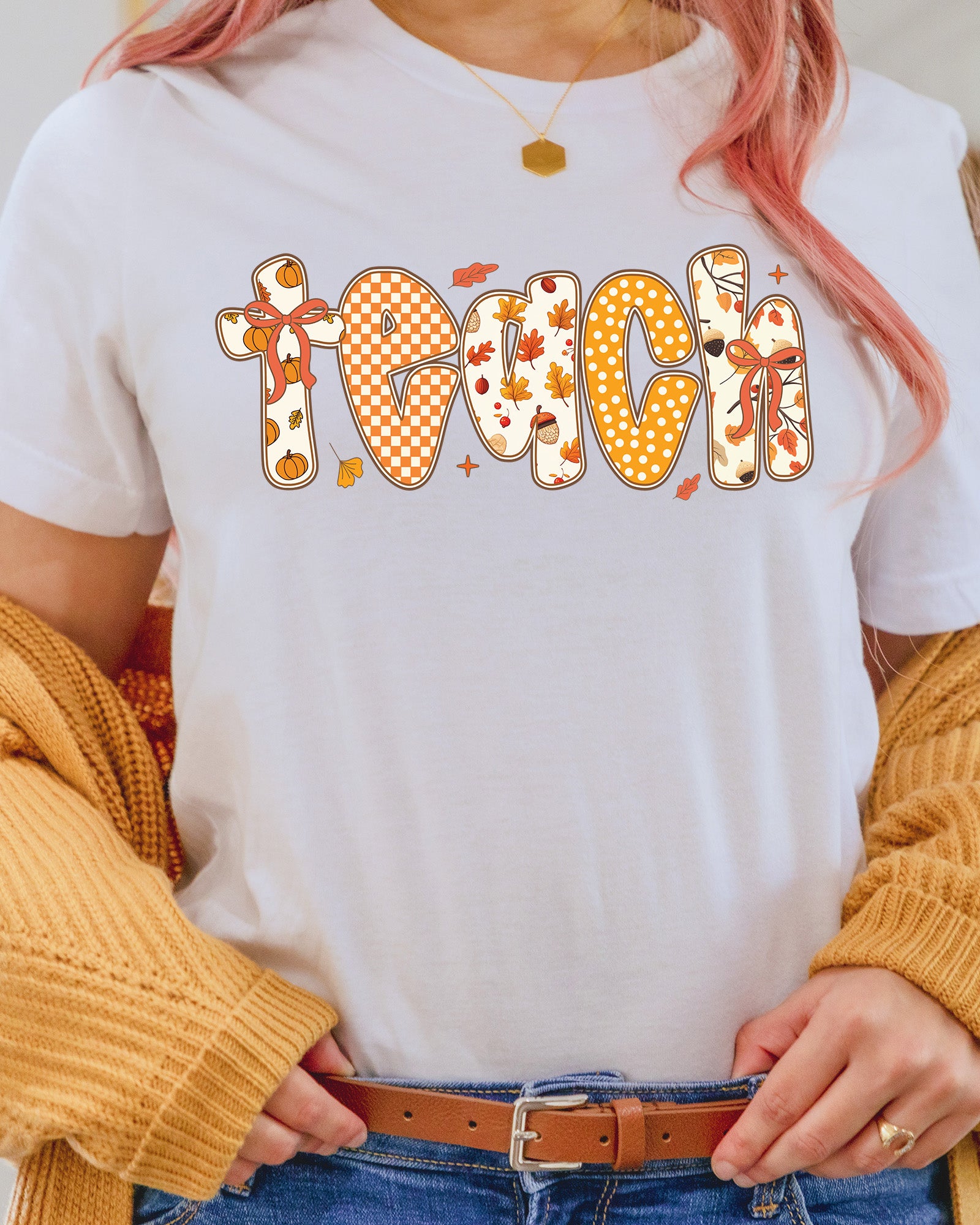 Coquette Fall Teacher Preppy Cozy Teach DTF Transfer