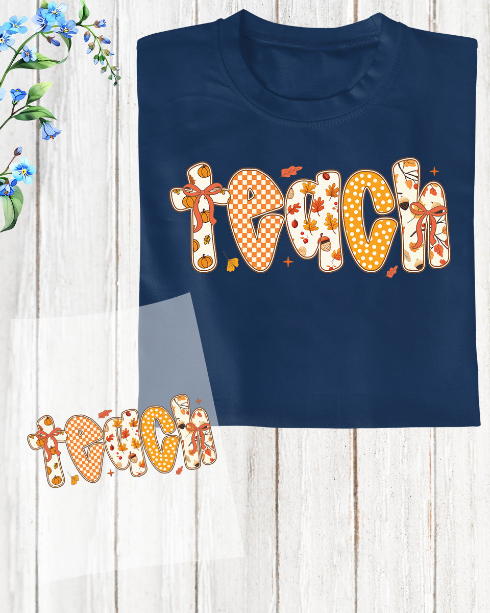 Coquette Fall Teacher Preppy Cozy Teach DTF Transfer
