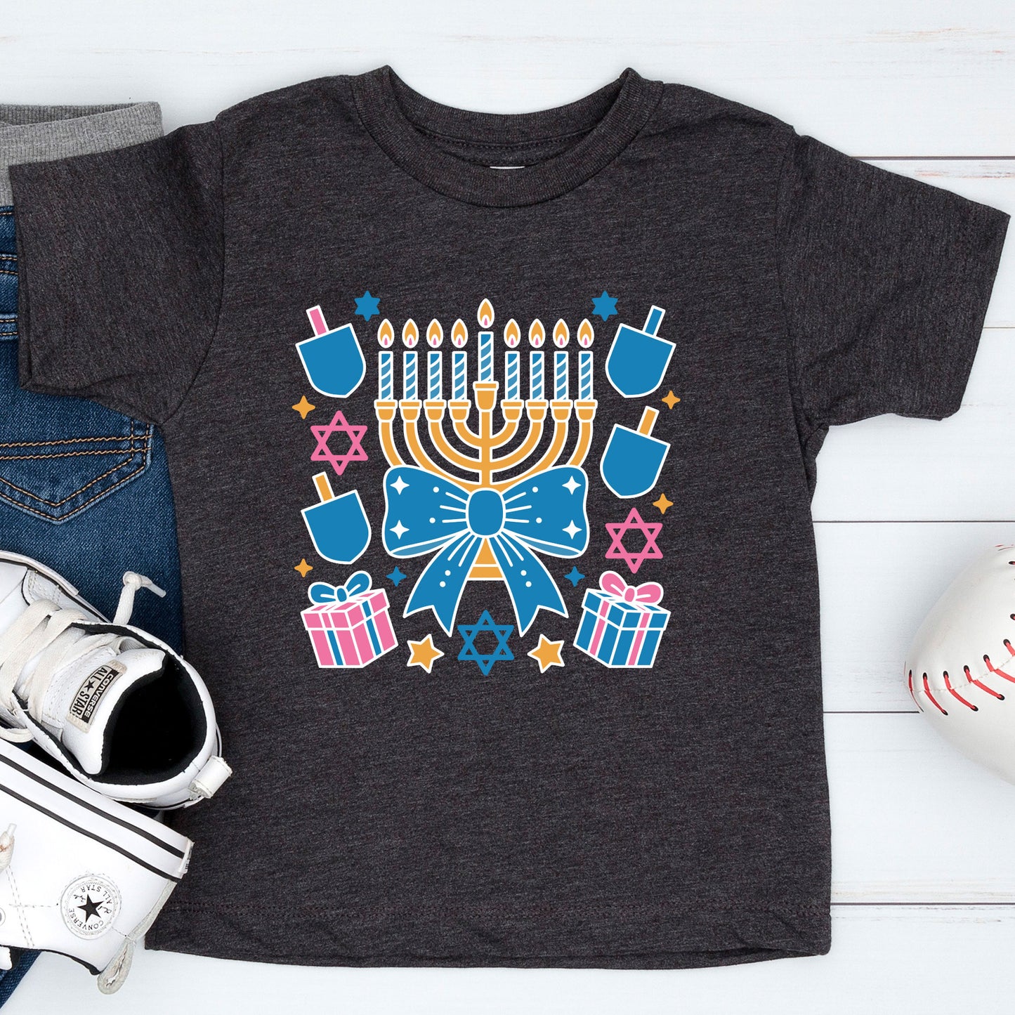 Coquette Hanukkah Sweatshirt, Jewish Shirt, Menorah Family Tees, Retro Hanukkah TShirt, Hanukkah Party Shirts Sweater