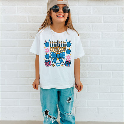 Coquette Hanukkah Sweatshirt, Jewish Shirt, Menorah Family Tees, Retro Hanukkah TShirt, Hanukkah Party Shirts Sweater
