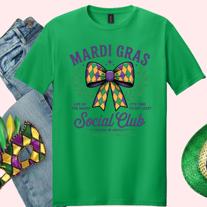 Coquette Mardi Gras Shirt New Orleans Parad Carnival Shirt for Family NOLA Festival Tees for Women Men and Kids Gifts