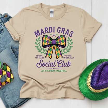 Coquette Mardi Gras Shirt New Orleans Parad Carnival Shirt for Family NOLA Festival Tees for Women Men and Kids Gifts