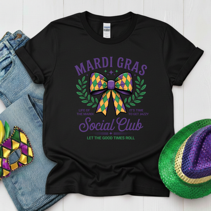 Coquette Mardi Gras Shirt New Orleans Parad Carnival Shirt for Family NOLA Festival Tees for Women Men and Kids Gifts