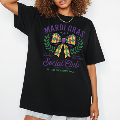 Coquette Mardi Gras Shirt New Orleans Parad Carnival Shirt for Family NOLA Festival Tees for Women Men and Kids Gifts