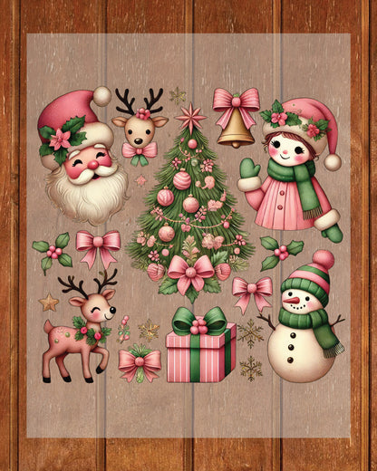 Coquette Pink Christmas DTF Transfer