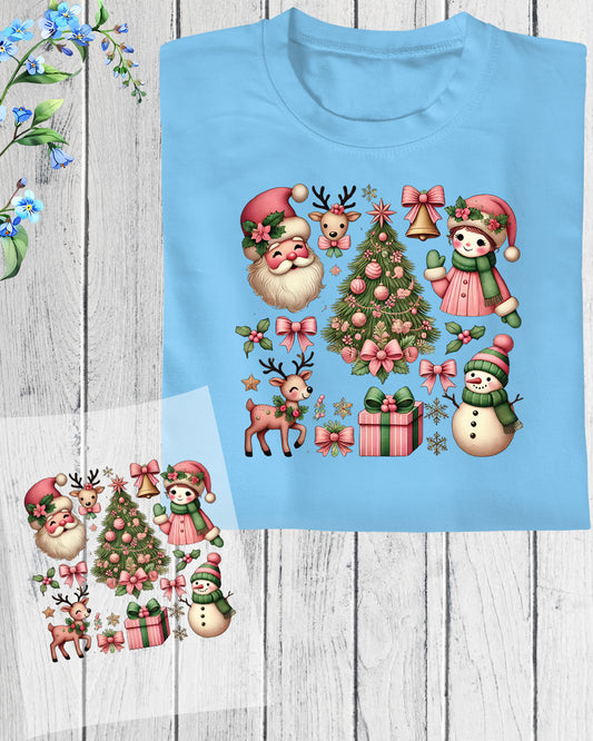 Coquette Pink Christmas DTF Transfer