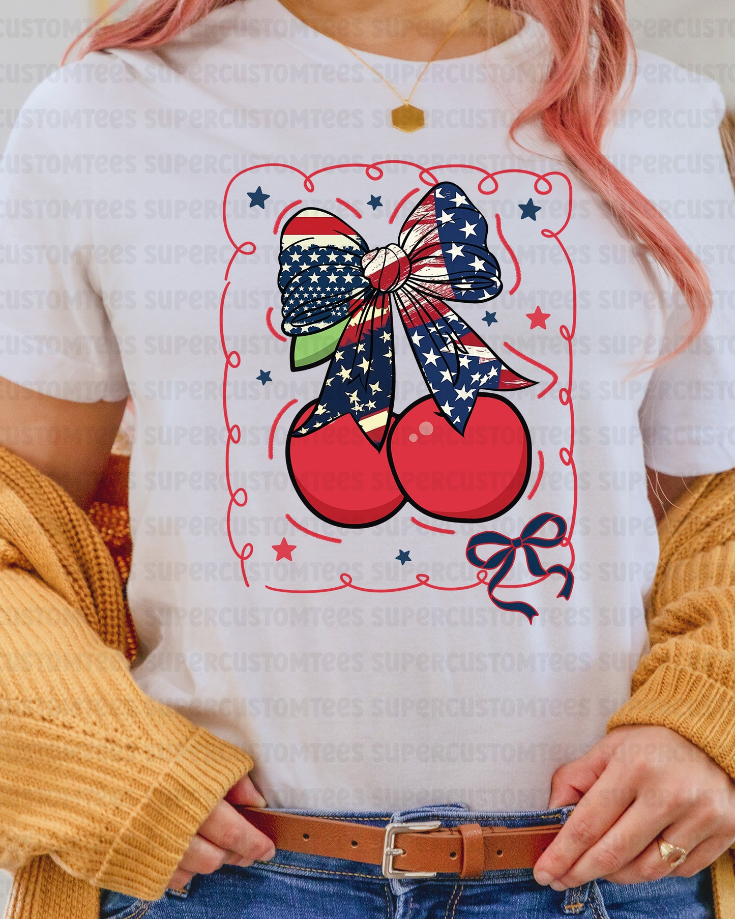 Coquette strawberry Bow DTF Transfer Ready to Press