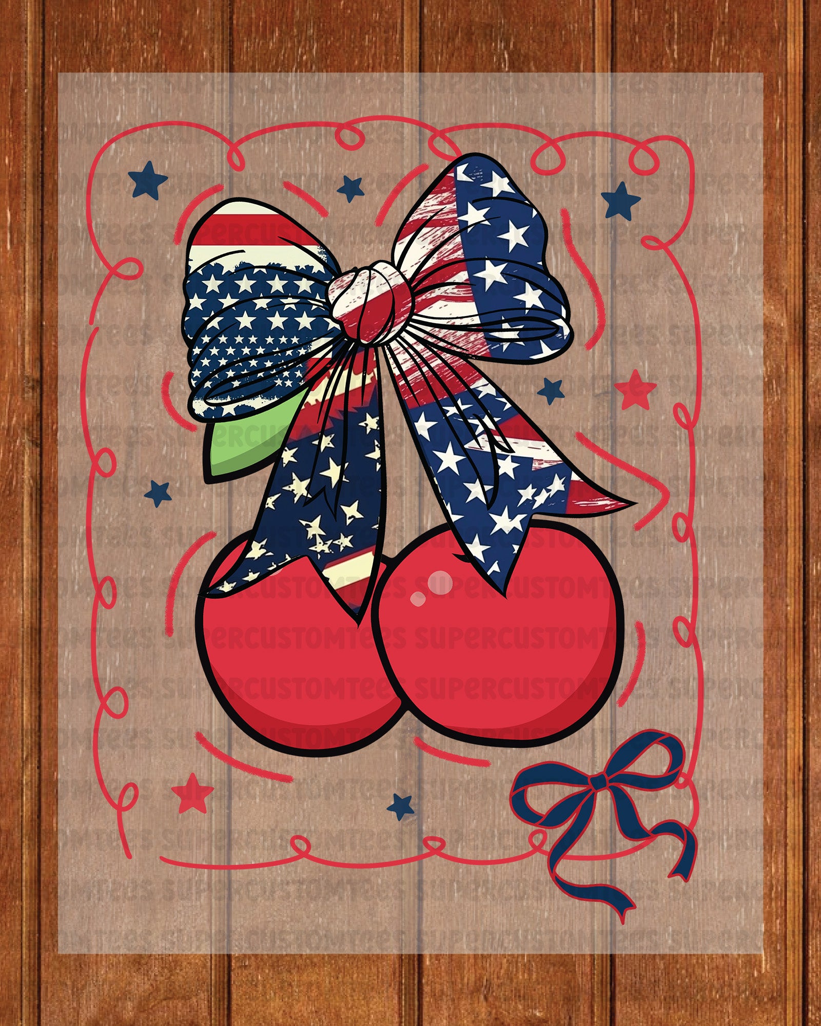 Coquette strawberry Bow DTF Transfer Ready to Press