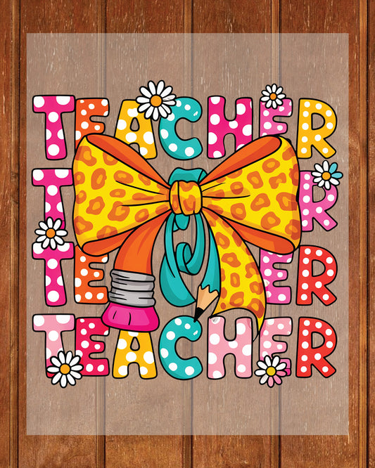 Coquette Teacher Back to School DTF Transfer