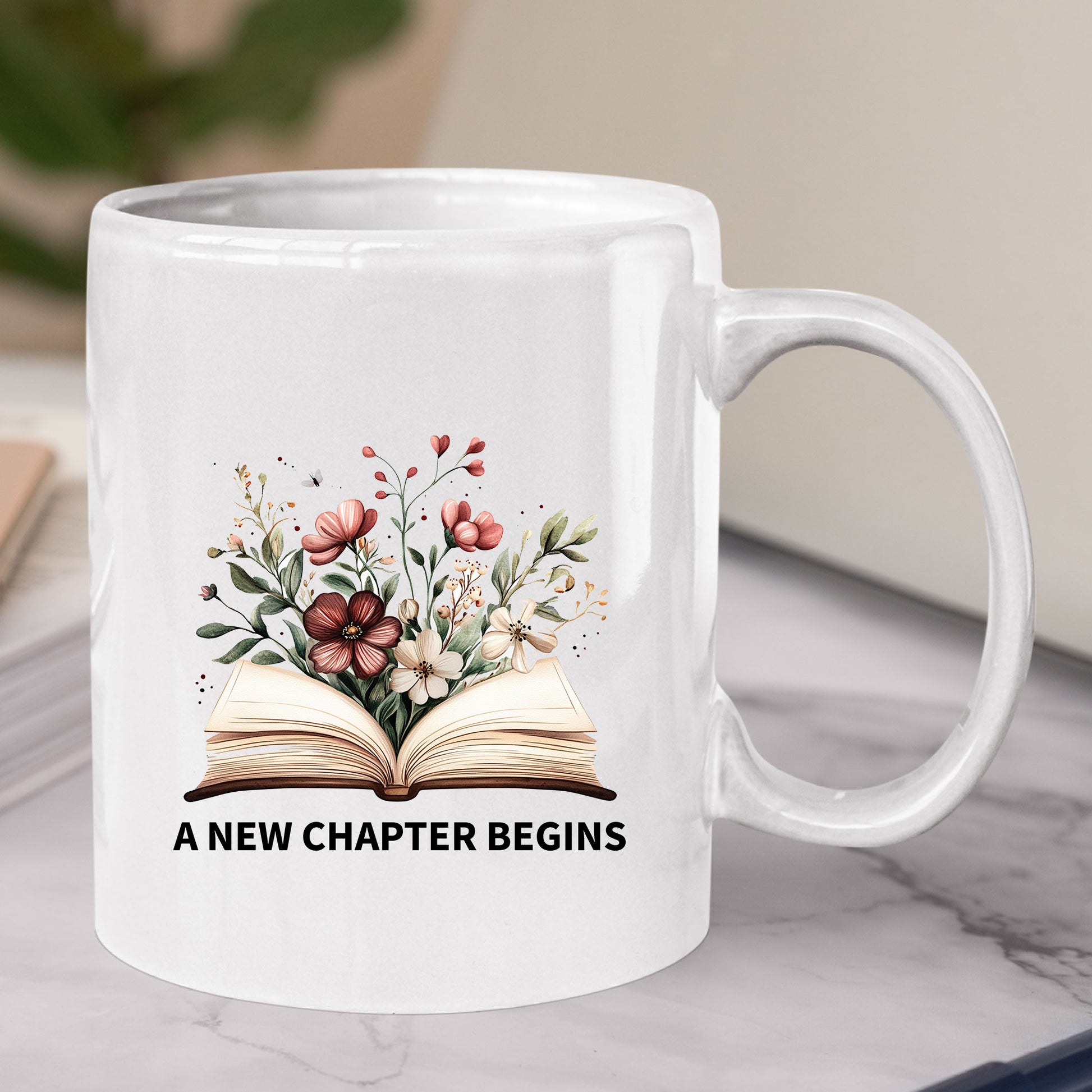Coworker Floral Book Retirement Mug
