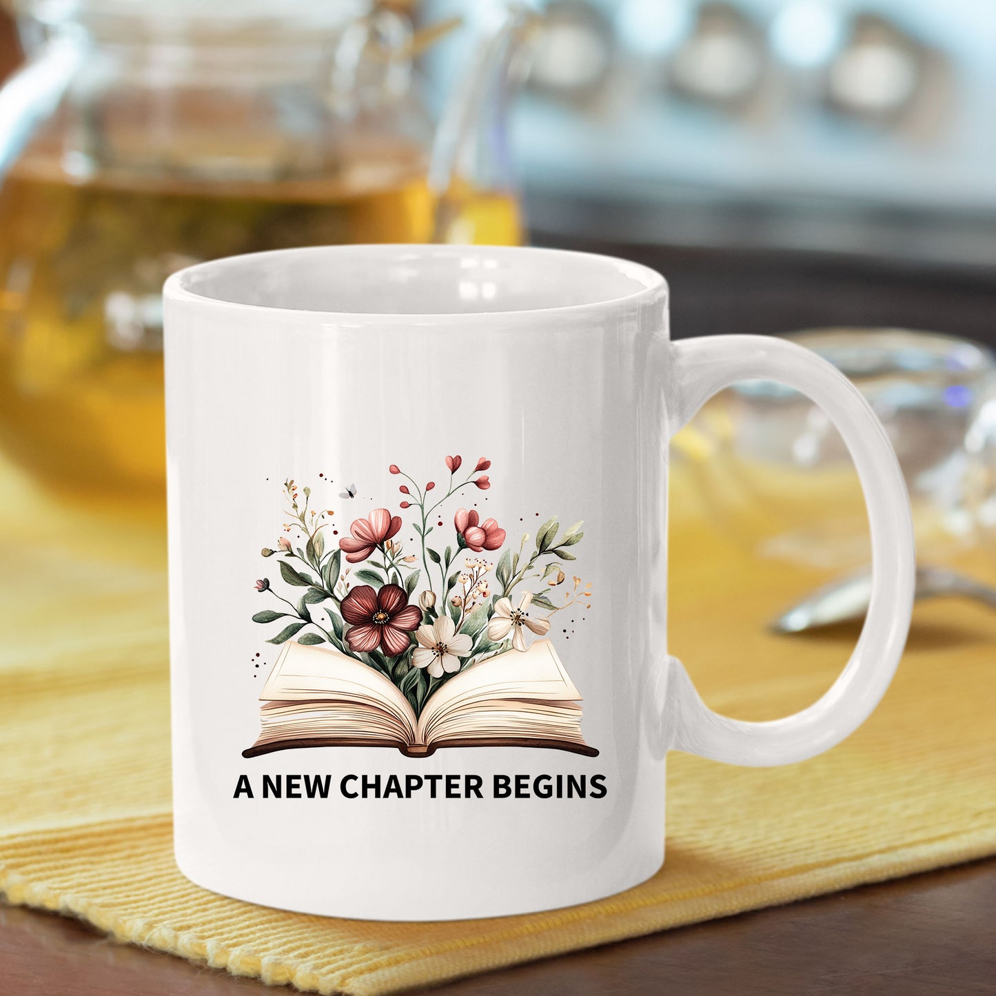 Coworker Floral Book Retirement Mug