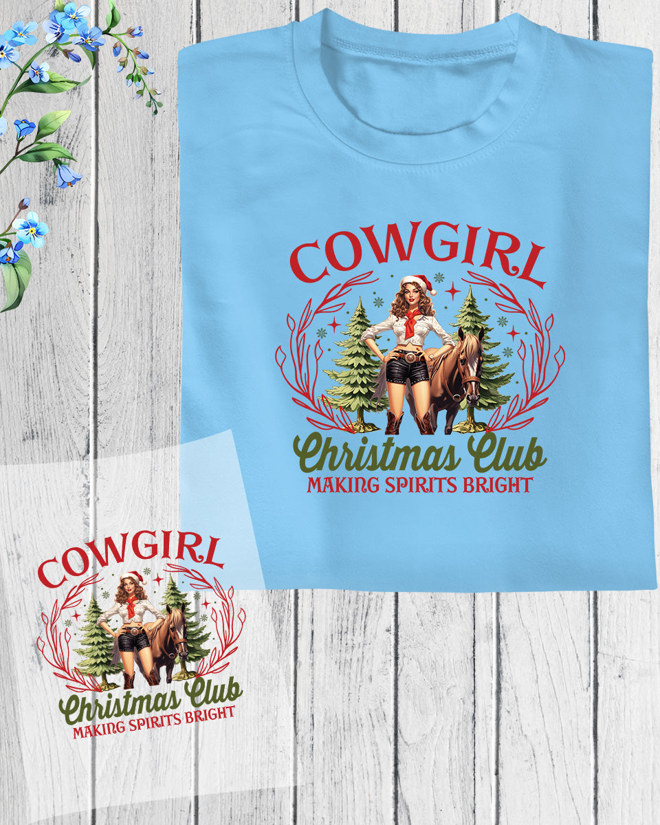 Western Coquette Cowgirl Christmas DTF Transfer Film