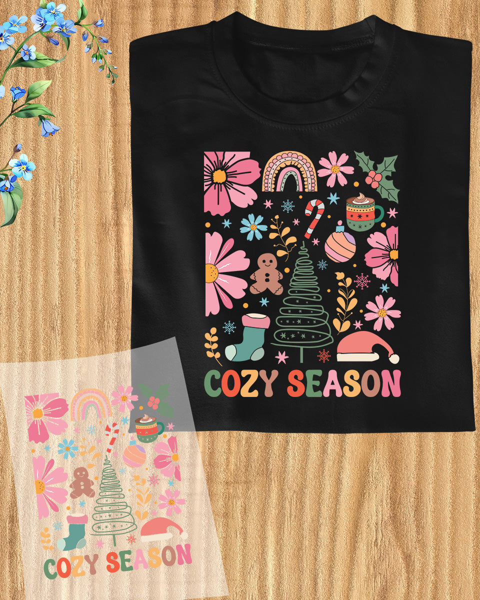 Cozy Season Boho Christmas DTF Transfer Film