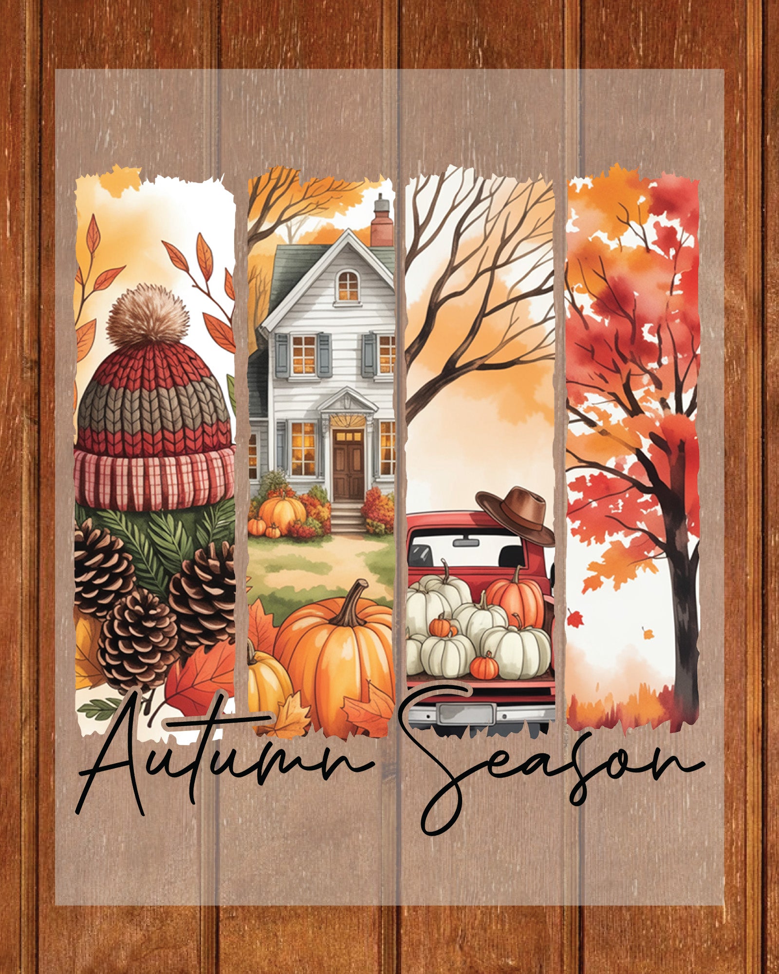 Cozy Autumn Season Brushstroke DTF Transfer