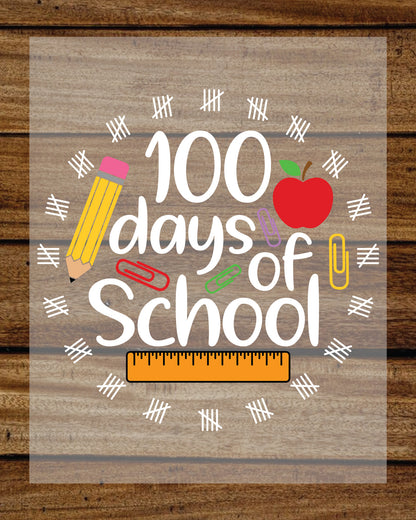 Cricut 100 Days Of School DTF Transfers Ready To Press