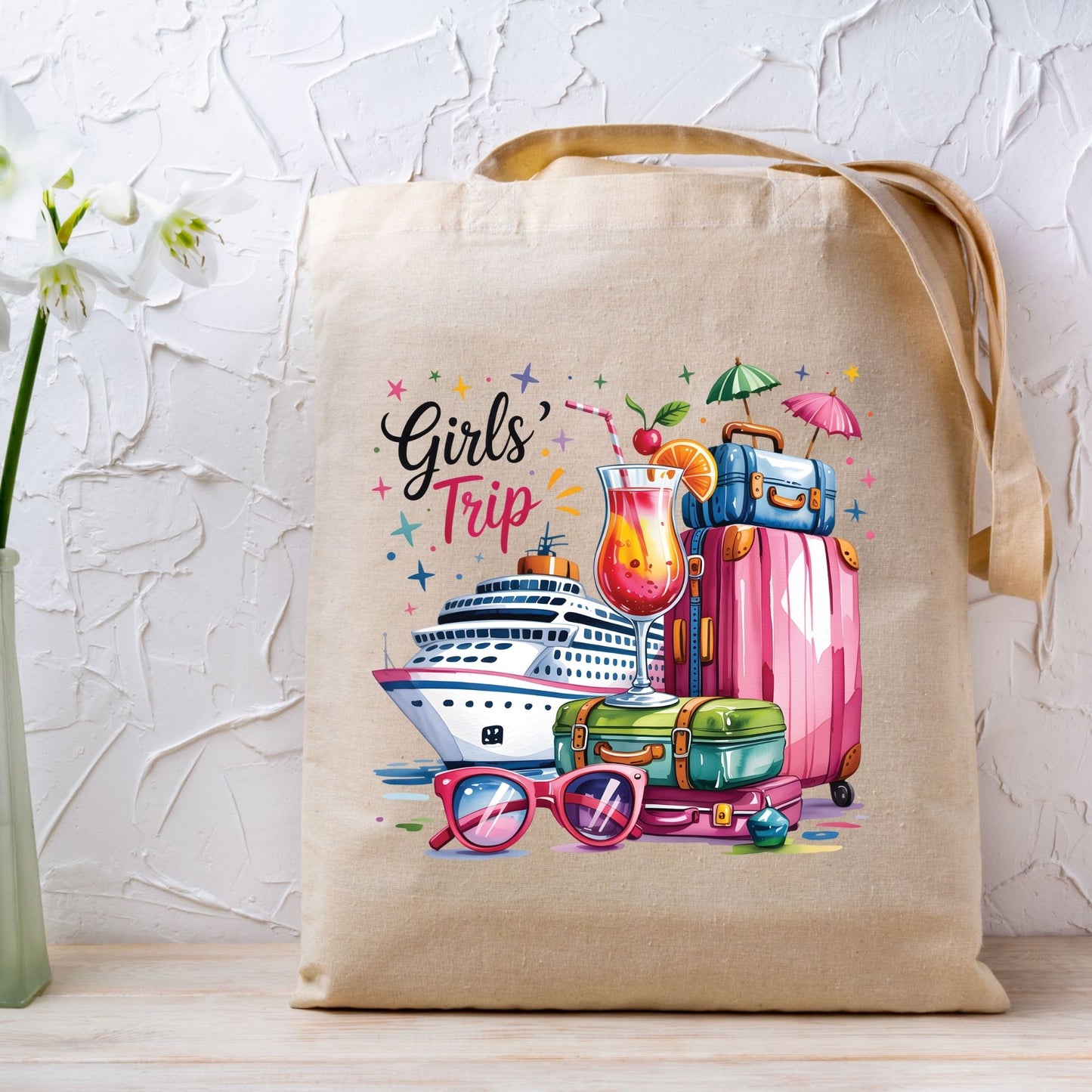 Cruise DTF Transfer ready to Press Girls Trip Heat Transfer for Shirts Girls Vacation UV Sticker Prints Cruise Party Iron on Transfer Tees