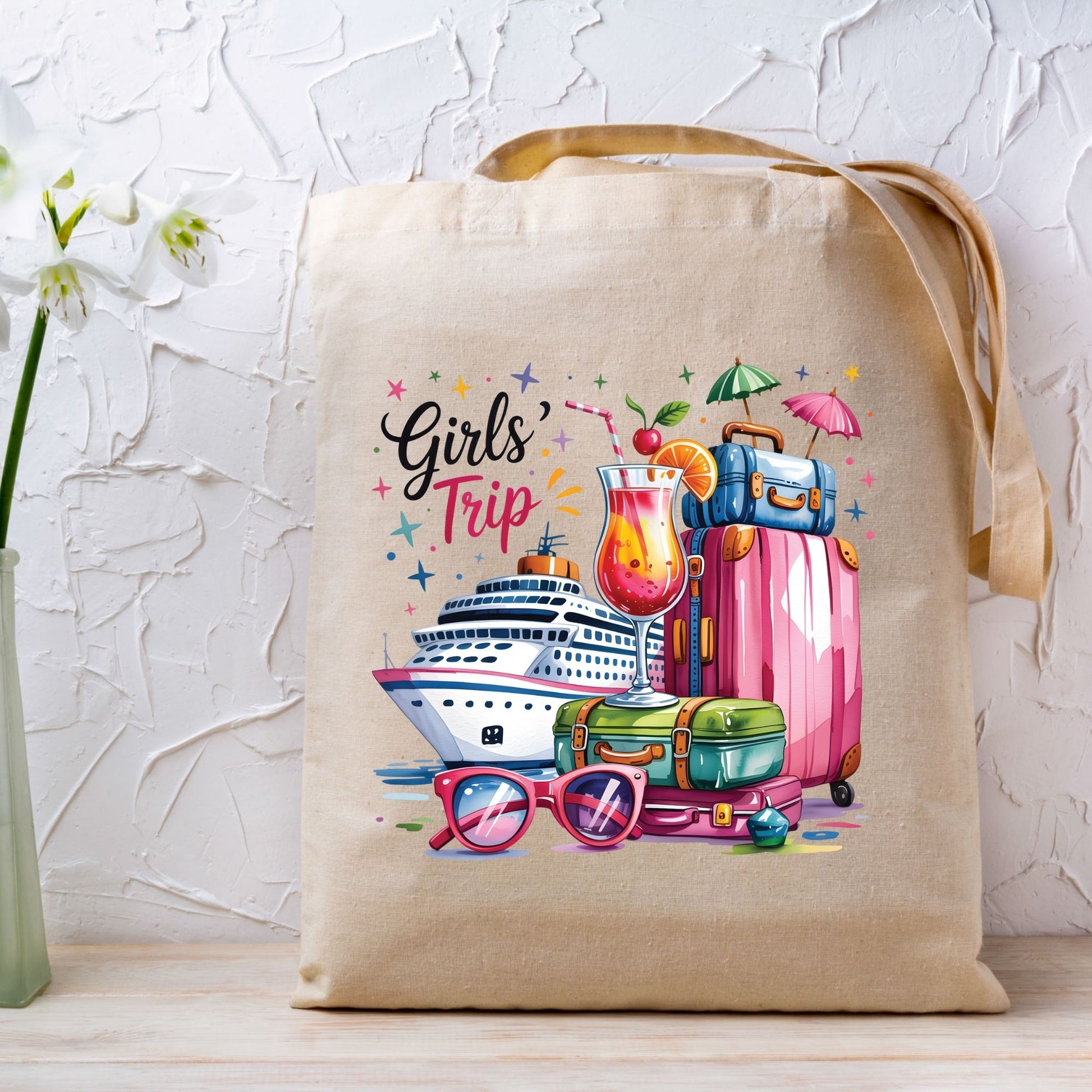 Cruise DTF Transfer ready to Press Girls Trip Heat Transfer for Shirts Girls Vacation UV Sticker Prints Cruise Party Iron on Transfer Tees