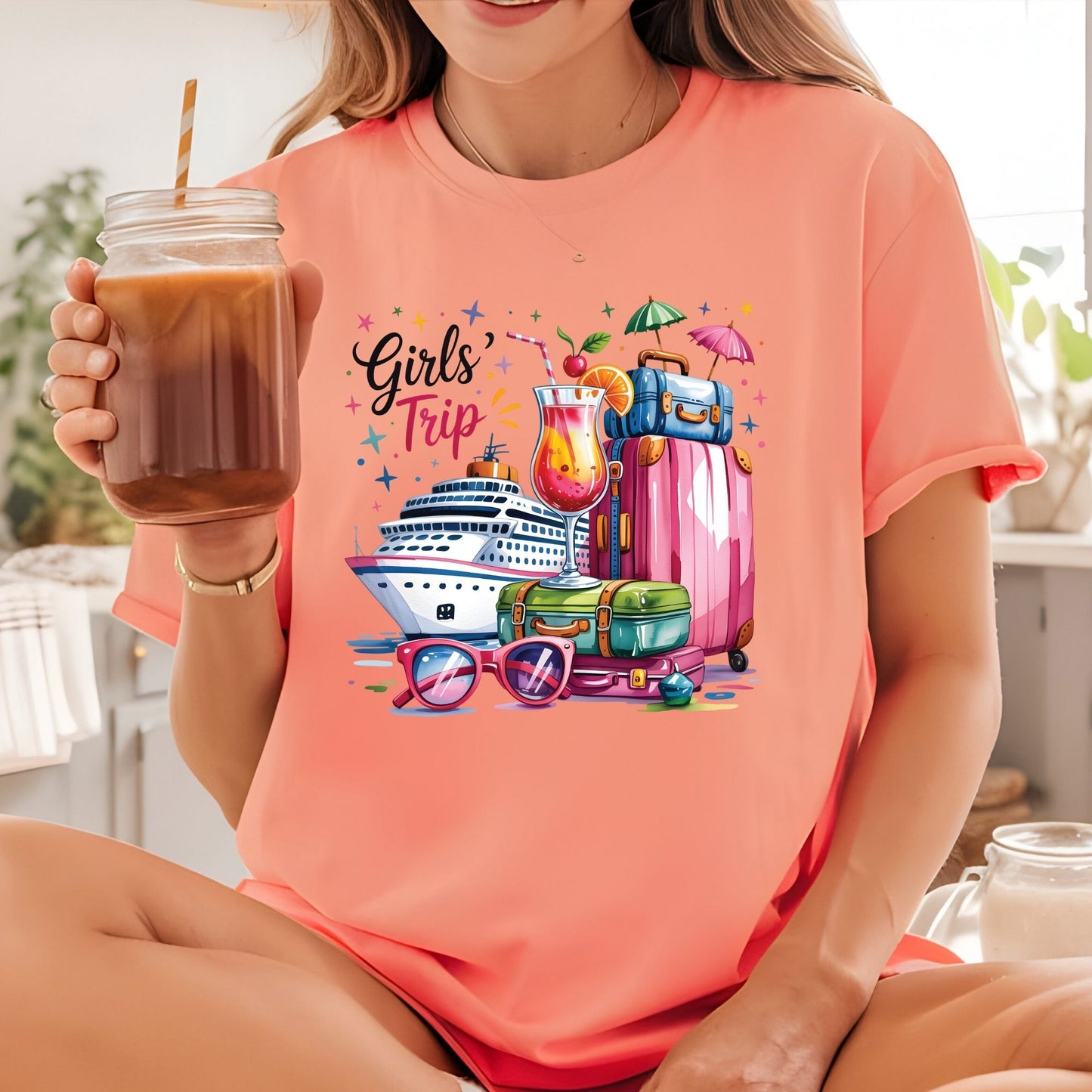 Cruise DTF Transfer ready to Press Girls Trip Heat Transfer for Shirts Girls Vacation UV Sticker Prints Cruise Party Iron on Transfer Tees