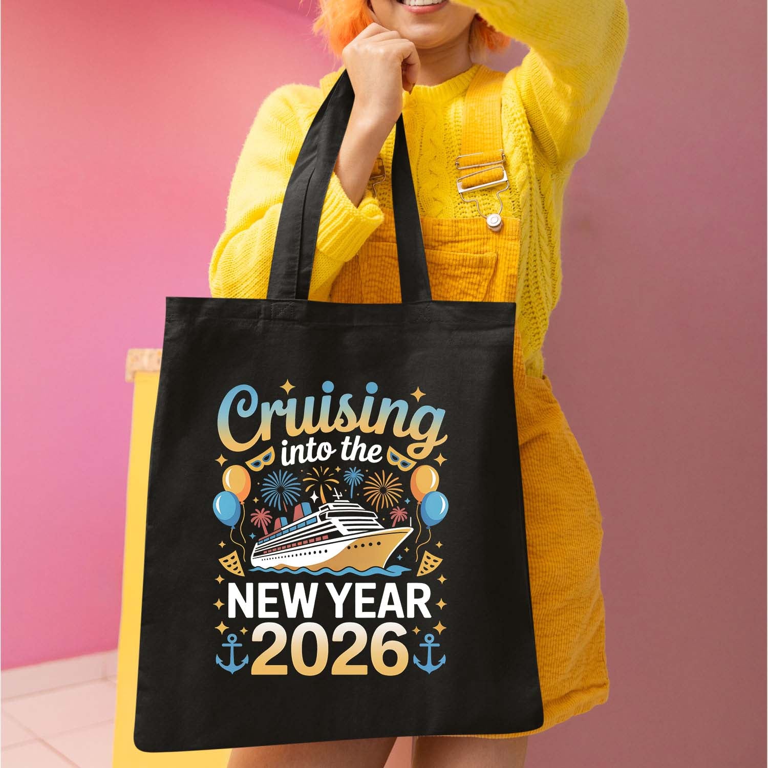 Cruising into the New Year 2026 DTF Transfer, Ready to Press Heat Transfer for Shirts, Fun Festive New Year 2026 Design, UV Sticker