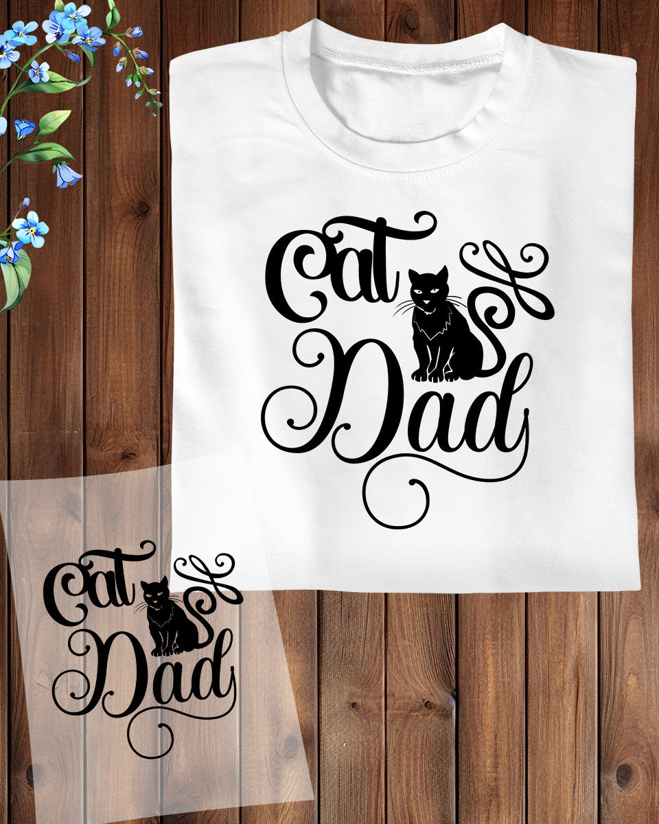 Cat Dad Gift DTF Transfer Film