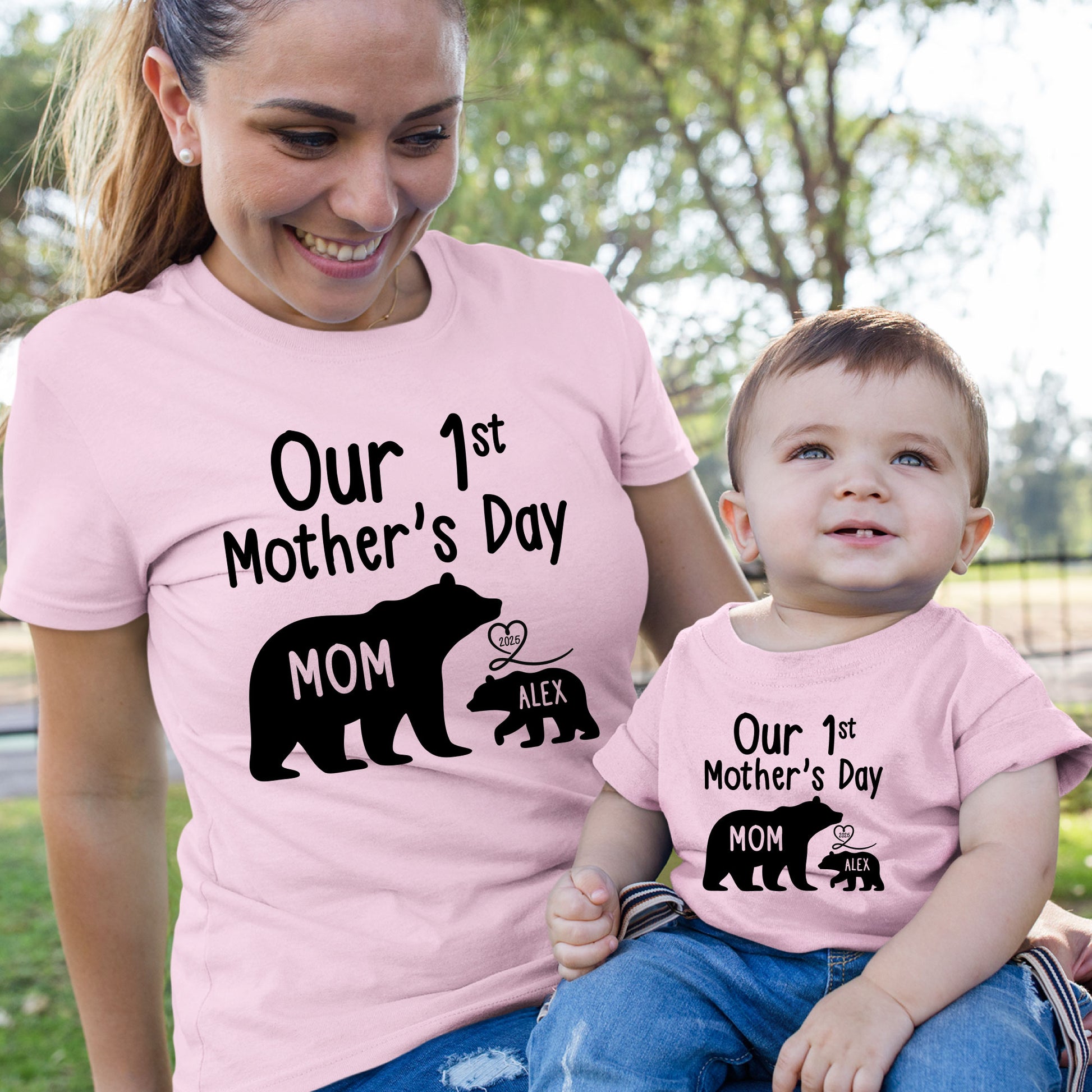 Custom Bear Our 1st Mother's Day Shirt