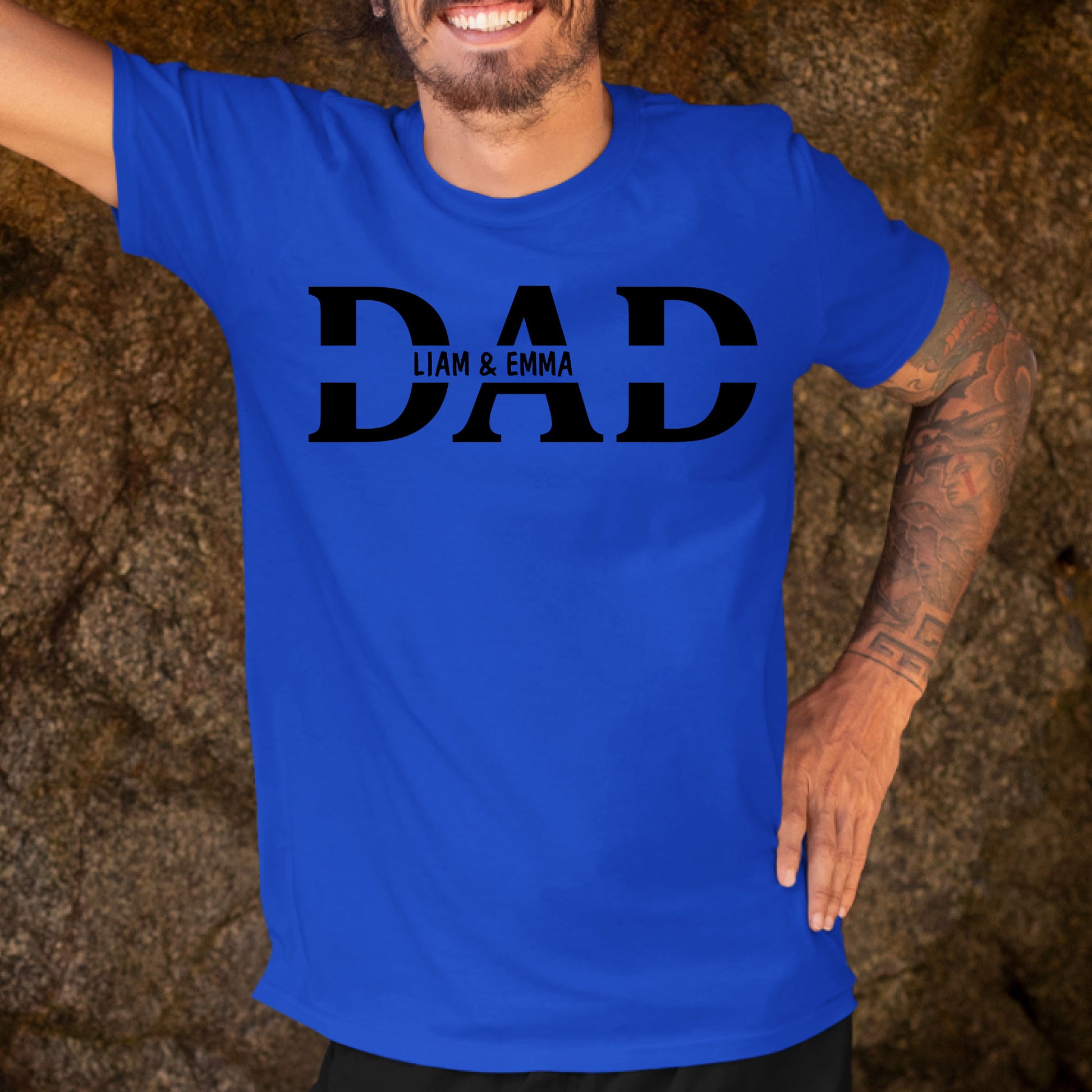 Custom Dad Shirt with Kid Names
