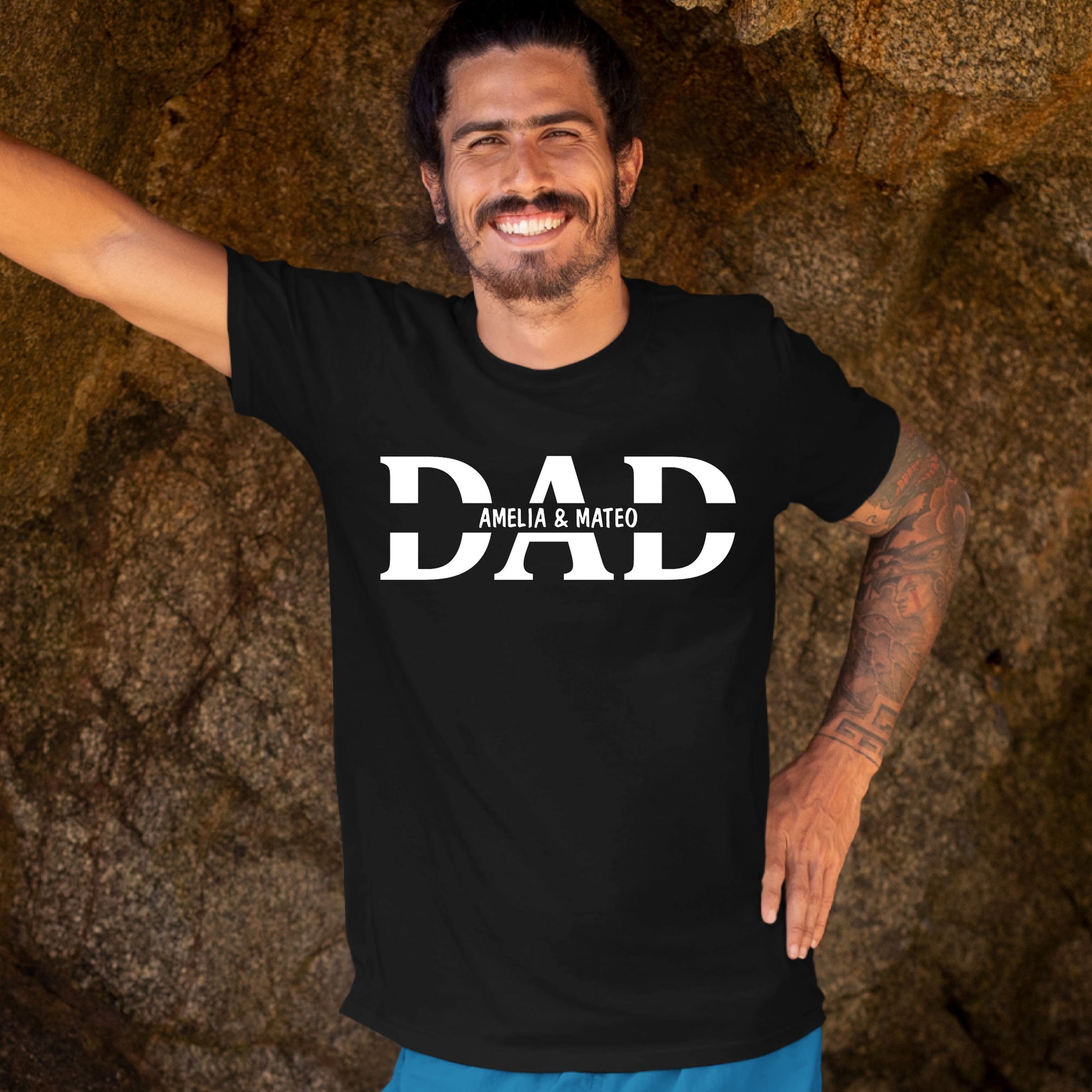 Custom Dad Shirt with Kid Names