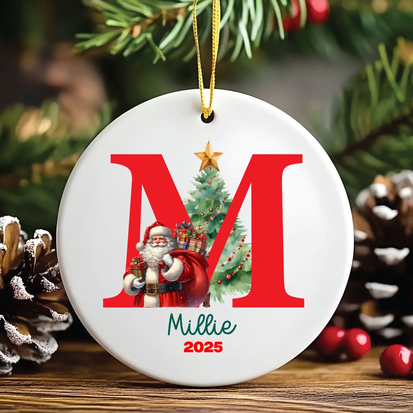 Custom Initial Christmas Ornament With Name